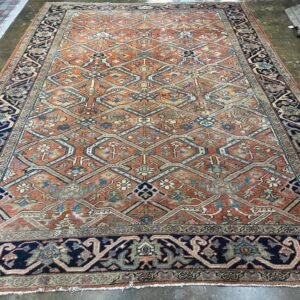 Antique Heriz Bahsais Rug - 9x12