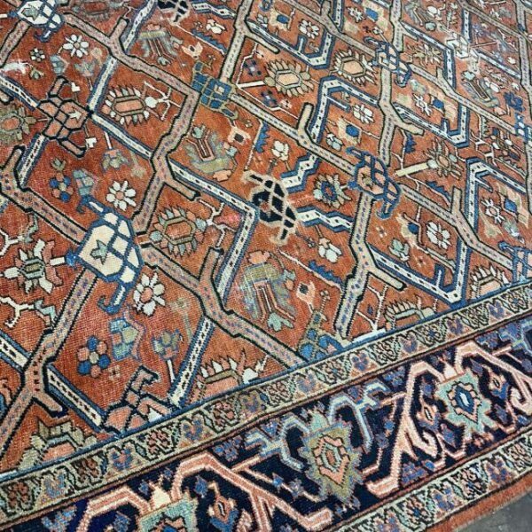 Antique Heriz Bahsais Rug - 9x12