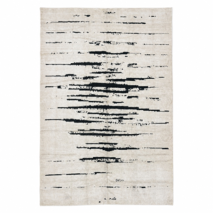A beautifully handwoven contemporary rug crafted in Turkey from reclaimed hemp kilim yarn. Featuring an ivory base with bold, irregular black lines, this modern piece blends natural texture with refined minimalism — perfect for interiors that value clean design and artisanal craftsmanship, 9' x 12' 