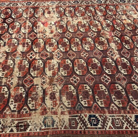 Antique Turkmen Rug - 9x5