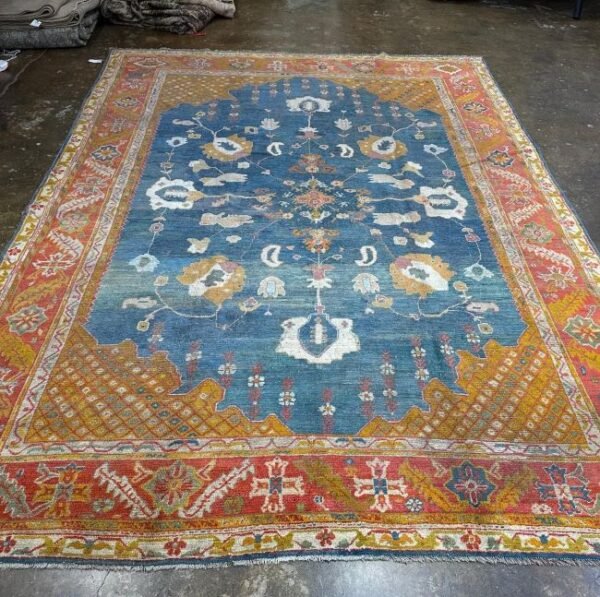 Antique Turkish Oushak Rug - 9x12