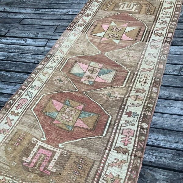 Vintage Turkish  Kars Runner - 4x10
