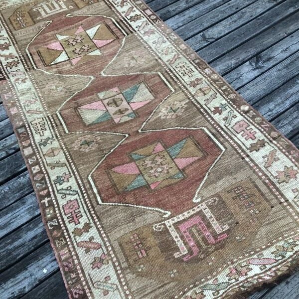 Vintage Turkish  Kars Runner - 4x10