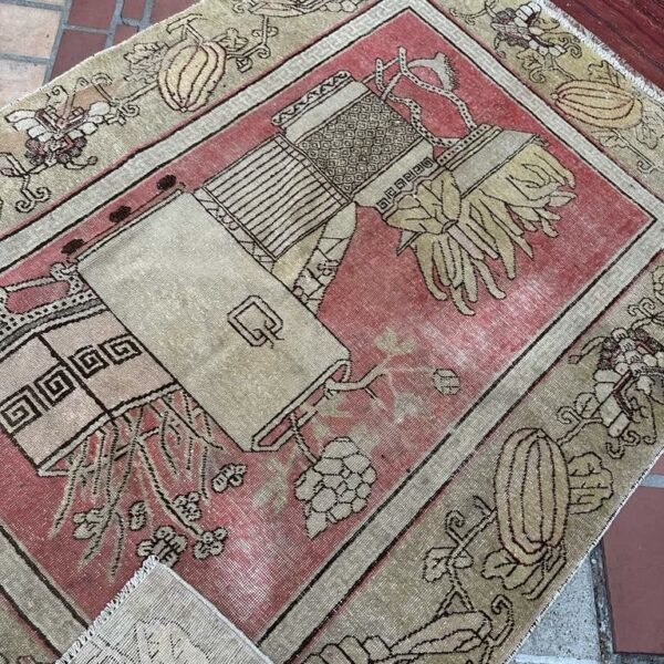 Antique Khotan Rug | Stylized Vases Design | 5x7