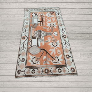 Antique Khotan Rug | Stylized Vases & Flowers | 5x8
