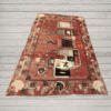 A striking antique Khotan rug with a vibrant red-orange field and a sequence of stylized vases. Bold yet refined, this piece blends geometric structure with expressive botanical forms, 4'6" x 7'10"