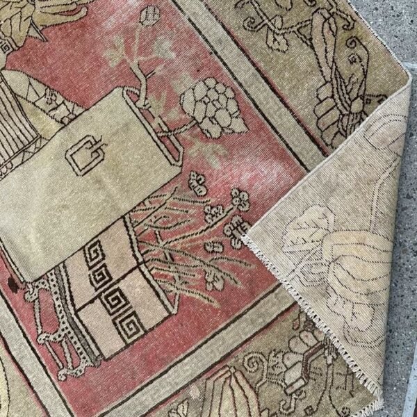 Antique Khotan Rug | Stylized Vases Design | 5x7