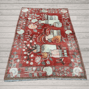 Antique Khotan Rug | Stylized Vases Design | 5x8