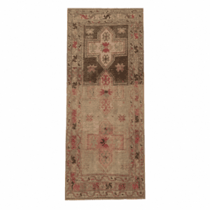 Antique Karabagh Runner | Geometric Medallions | 4x8