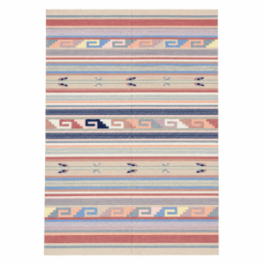 Handwoven Durrie Kilim Rug | Striped Tribal Design | 6x9