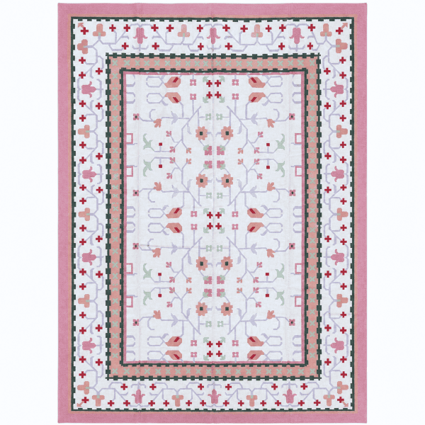 Handmade Indian Pastel Flatweave  | Dhurrie Kilim | 12x15