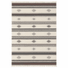 Handwoven Indian Kilim Rug | Ivory Field With Striped Tribal Design | 6x9