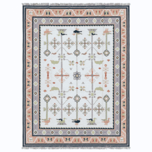 Handmade Dhurrie | Pastel Indian Flatweave Kilim | 12x15