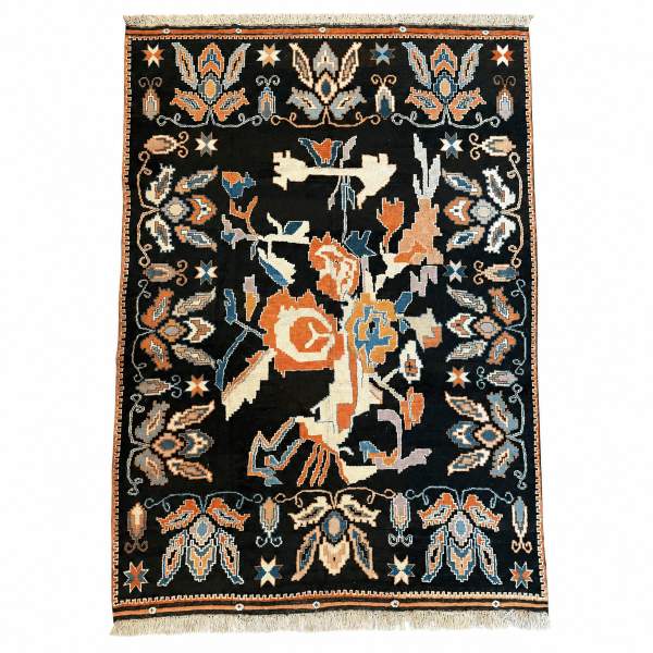Vintage Anatolian Rug | Bold Floral Design | 8x10