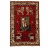 An exceptional and highly collectible pictorial vintage Turkish rug from Sivas, dated 1949, featuring a rare and symbolic figural composition centered around Mustafa Kemal Atatürk, the founder of modern Turkey.