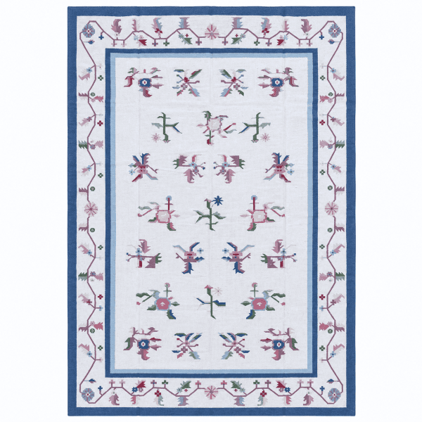 Oversize Handmade Indian Pastel Flatweave  | Dhurrie Kilim | 12x17