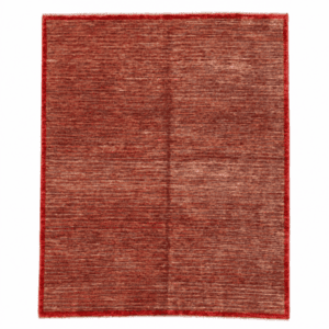 Vintage Turkish Striated Rug in Red, Ivory, and Brown | 6x8