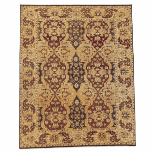 A beautifully composed vintage floral rug from Sivas Turkey featuring an elegant allover lattice of stylized florals in warm beige, deep brown, and soft maroon tones. Its large-scale pattern creates movement while maintaining a grounded, harmonious feel—perfect for refined, layered interiors.