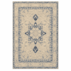An elegant and finely detailed antique blue floral rug, showcasing the delicate artistry and refined weaving associated with the well known  Turkish Sivas tradition, 3'7" x 5'10" 