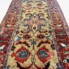 Antique Bijar Runner | Golden Beige Field with Red Floral Border | 4x15
