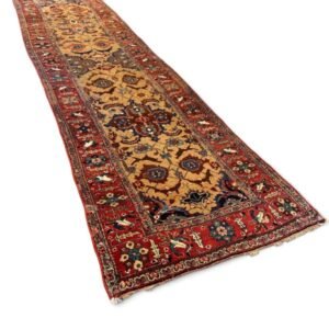 An exceptional and richly detailed antique Bijar runner, approximately 120 years old, showcasing the enduring craftsmanship and decorative sophistication associated with this revered weaving tradition, 3'7" x 14'6"