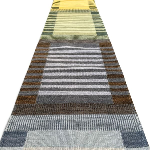 Scandinavian Design Kilim Runner | Color Blocks | 2x9