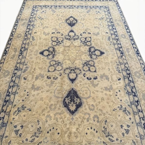 Antique Blue Floral Rug | Turkish Sivas | 4x6