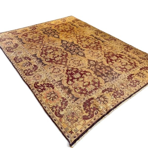 Vintage Floral Rug | Allover Lattice Design | 9x12