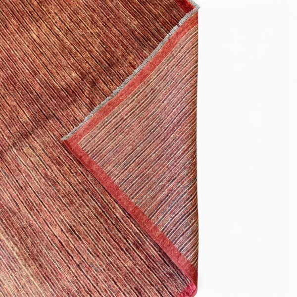 Vintage Turkish Striated Rug in Red, Ivory, and Brown | 6x8