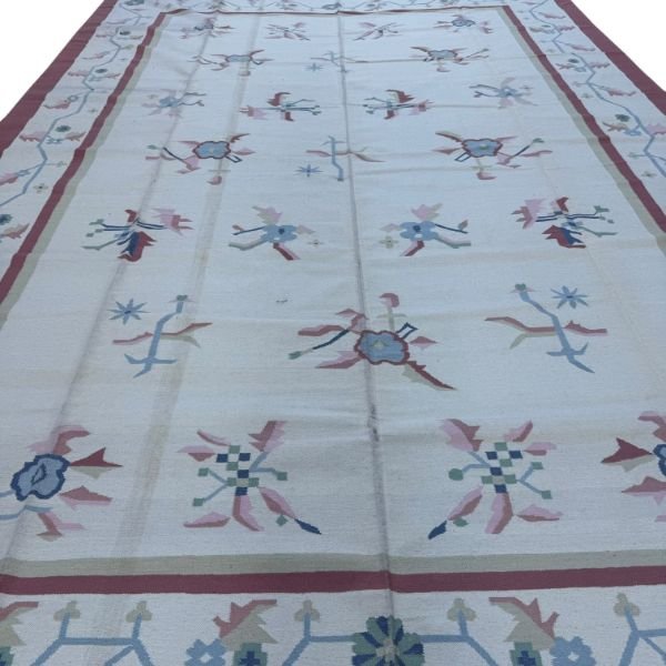 Handmade Indian Dhurrie | Pastel Flatweave Kilim | 12x18