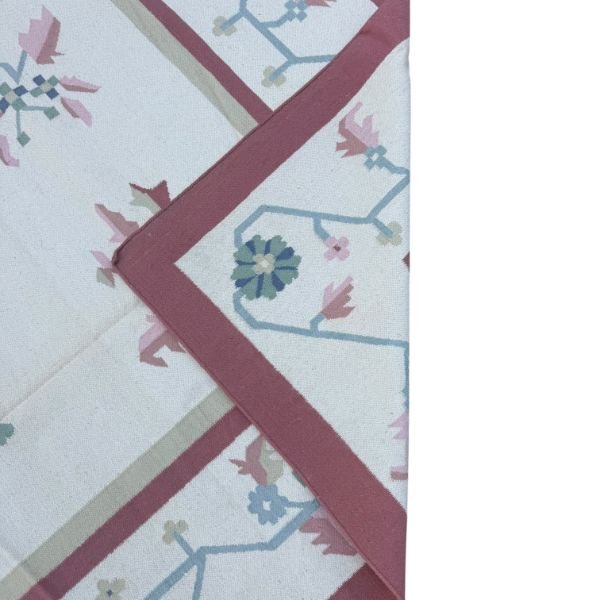 Handmade Indian Dhurrie | Pastel Flatweave Kilim | 12x18