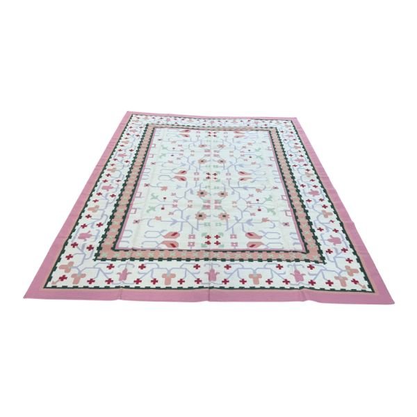Handmade Indian Pastel Flatweave  | Dhurrie Kilim | 12x15