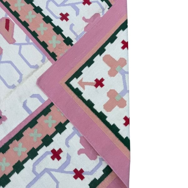 Handmade Indian Pastel Flatweave  | Dhurrie Kilim | 12x15