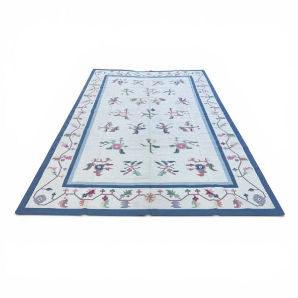 Oversize Handmade Indian Pastel Flatweave  | Dhurrie Kilim | 12x17