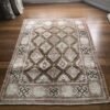 Vintage Turkish Rug | Pink & Brown Diamond Pattern | 4x6