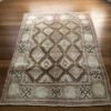 Vintage Turkish Rug | Pink & Brown Diamond Pattern | 4x6