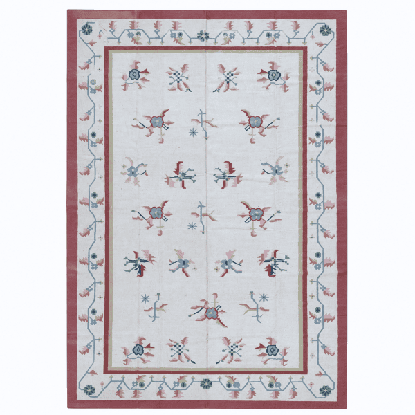 Handmade Indian Dhurrie | Pastel Flatweave Kilim | 12x18