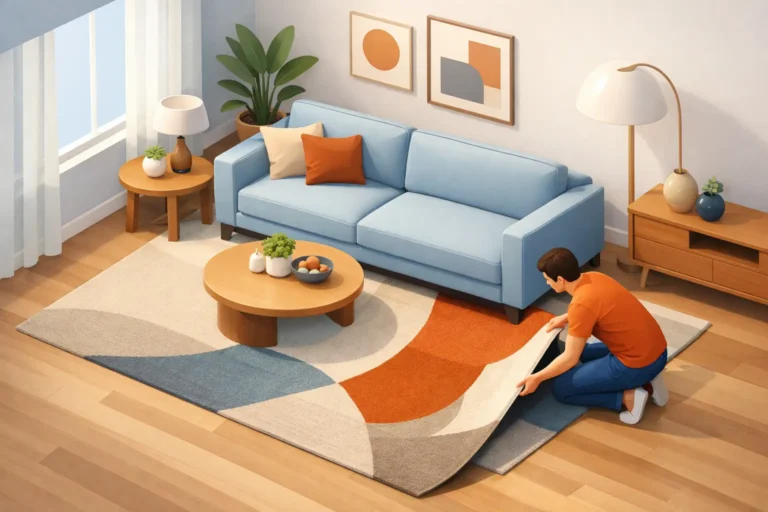 How to Place a Rug Under a Sofa Beautifully