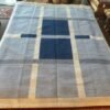Modern Swedish-Inspired Kilim Rug | 8' x 10' | Handwoven Wool Flatweave in Blue & Ivory