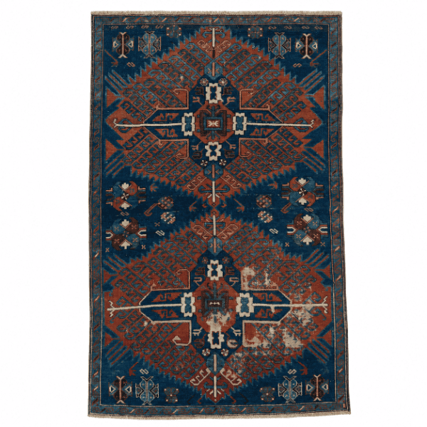 Antique Kazak Rug | Double Medallions | 3x5