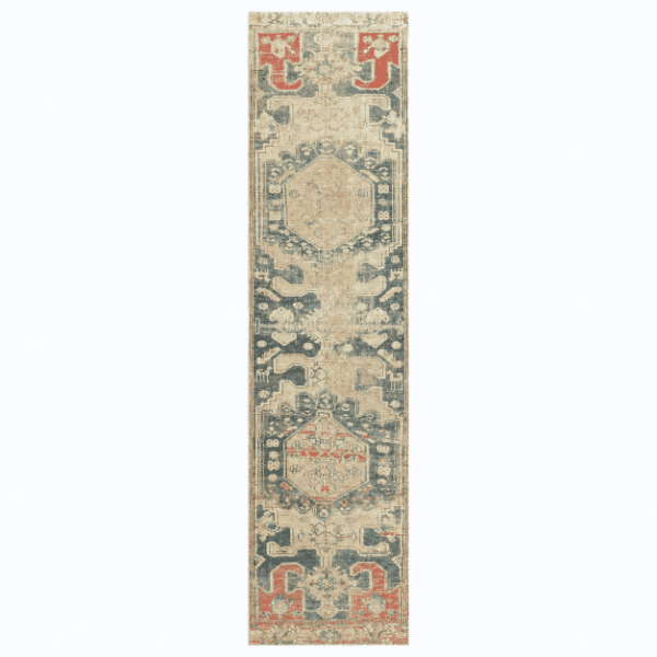Antique Faded Persian Runner| Medallion Design | 3x9