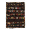 A rare antique Konya rug featuring a striking abstract geometric design set against a deep brown field. With its rhythmic pattern and softened palette, this piece feels both timeless and unexpectedly modern, 3' x 3'5"