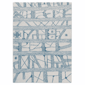 Modern Central Asian Felt Rug | Abstract Linear Design | 9x12