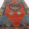 Antique Kazak Rug | Bold Red Field with Blue Medallion | 4x6