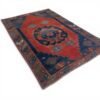 Antique Kazak Rug | Bold Red Field with Blue Medallion | 4x6