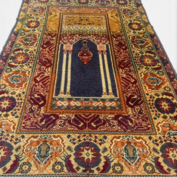 IMG_7148-Photoroom-600w Antique Ottoman Turkish Rug l Mihrab Design with Columns and Lamp | 120+ Years Old | 4x6