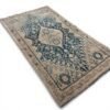 Antique Qashqai Rug | Ivory Field with Blue Geometric Medallion | 3x5
