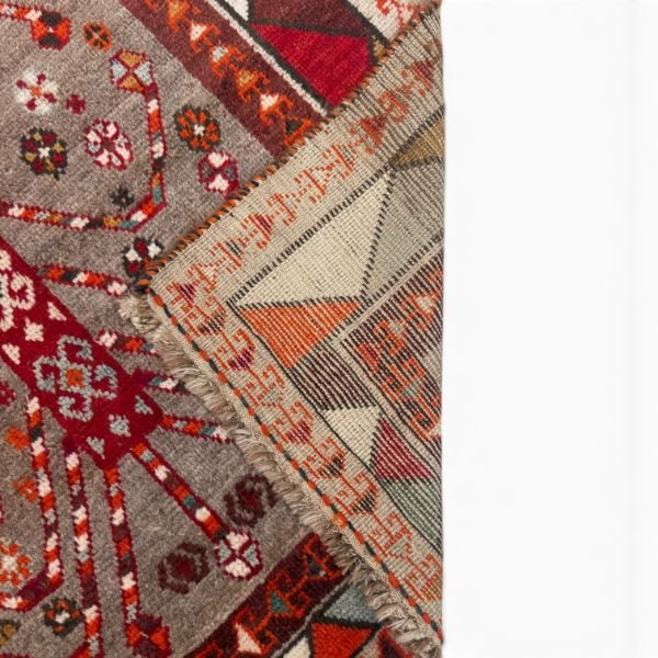 Antique Qashqai Rug | Geometric Medallions and Bold Tribal Border | 4x7