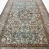Vintage Malayer Rug | Ivory and Light Blue Central Medallion | 4x7