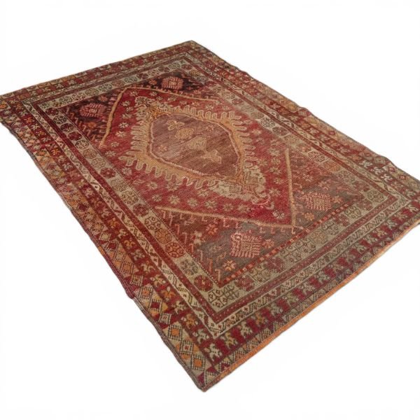 Antique Red Sivas Rug | Large Medallion Design | 3x5